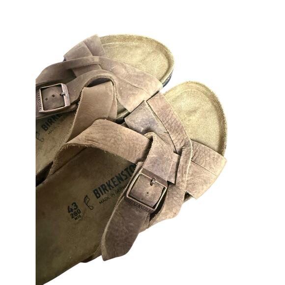 Birkenstock Lugano Woven Strappy Leather Slip On Footbed Boho Sandals Unisex 10 main image 7